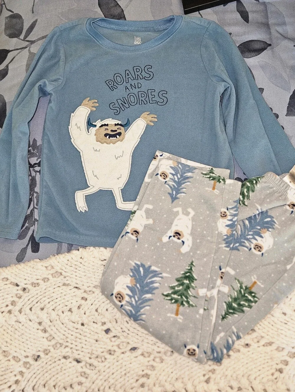 Carter's Light Blue 'Roars and Snores' Yeti Pajama Set